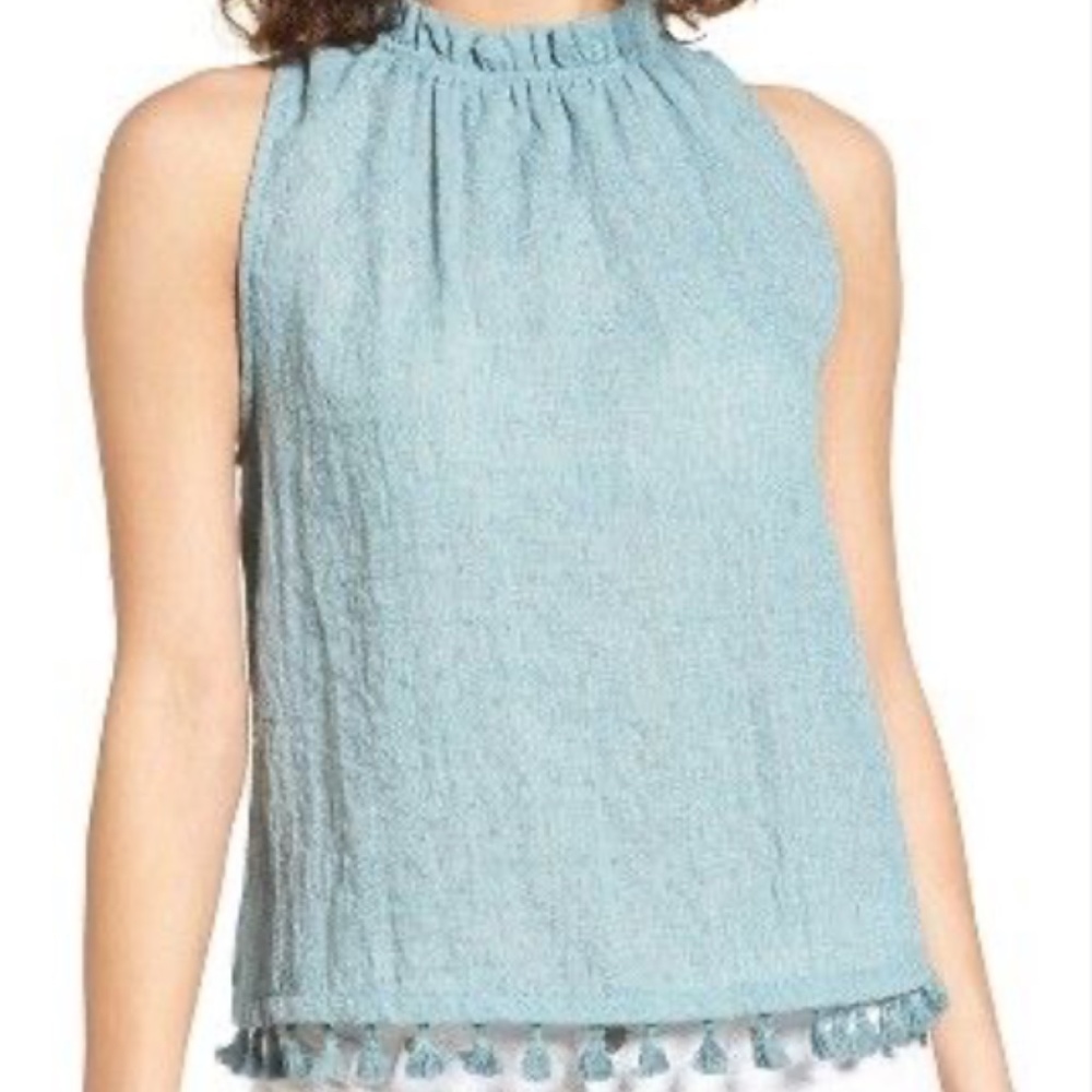 NORDSTROM Sun & Shadow Tassel Trim Tank